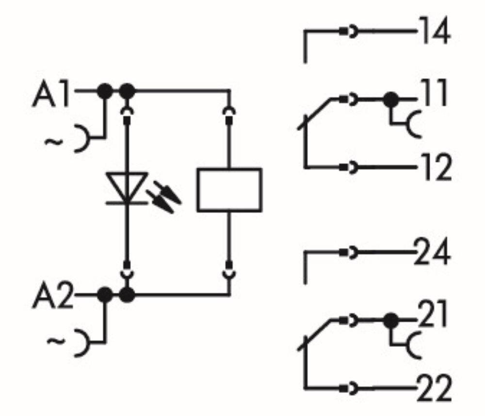 Wago Relaismodul;Eingangsnennspannung AC 230 V;2 Wechsler;grau - 788-516 - 20 Stück
