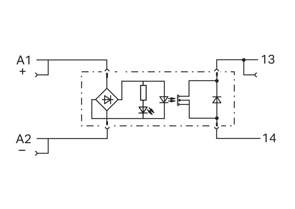 Schaltkreisdiagramm, das einen Gleichrichter mit Dioden, Widerstand und Kondensator zeigt und die Komponenten zur Umwandlung von Wechselstrom in Gleichstrom veranschaulicht.