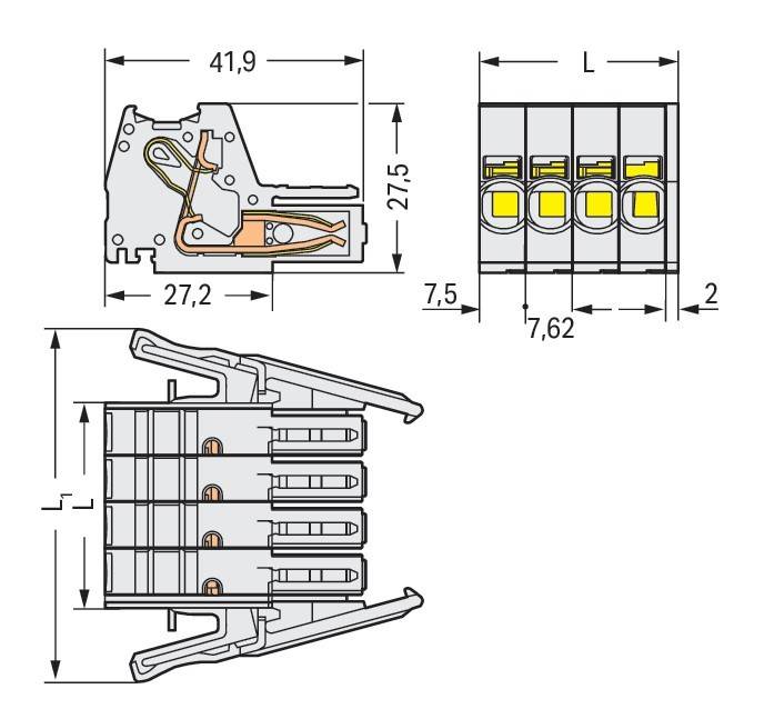 WAGO GmbH & Co. KG 1-Leiter-Federleiste 831-3107/037-9037
