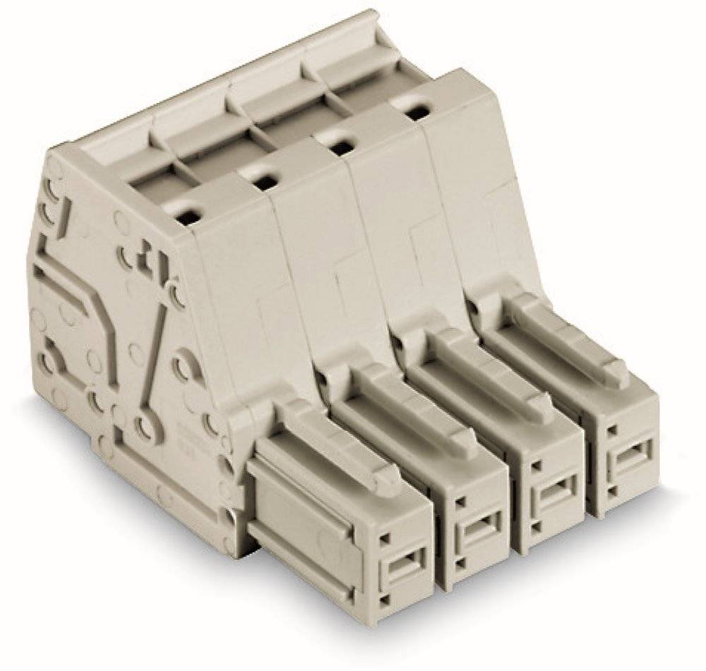 Wago 1-Leiter-Federleiste;Push-in CAGE CLAMP®;10 mm²;lichtgrau - 831-3103/037-9037 - 24 Stück