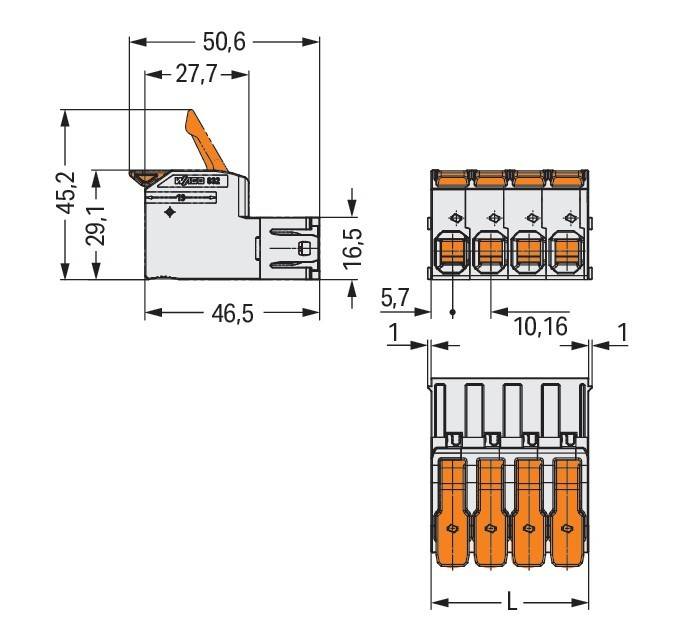 WAGO GmbH & Co. KG 1-Leiter-Stiftleiste 832-1202