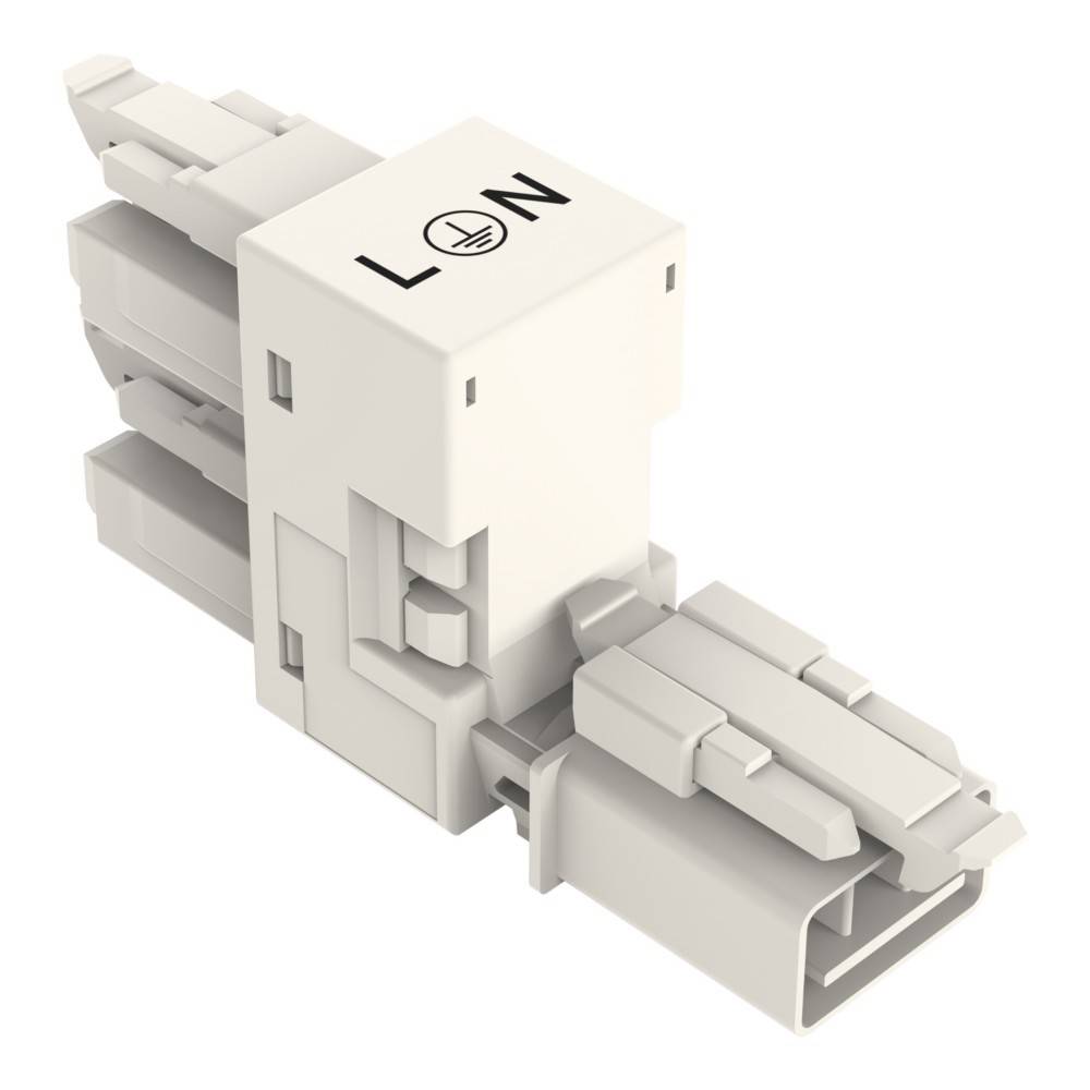 Ein weißer Elektro-Anschluss mit der Aufschrift 