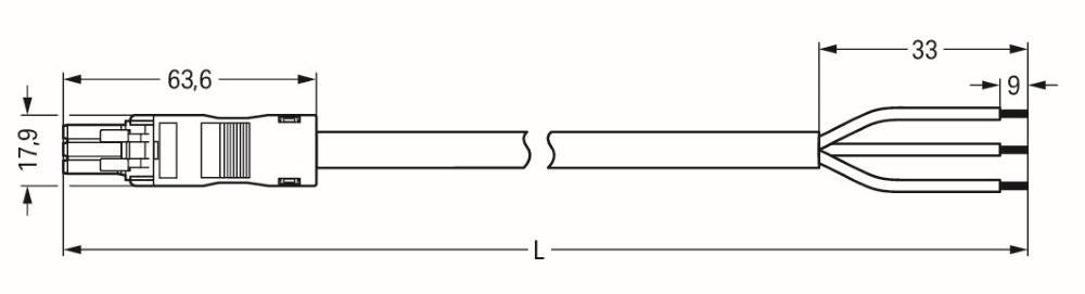 Wago konfektionierte Anschlussleitung;Eca;Buchse/offenes Ende;grau - 891-8993/105-203 - 1 Stück