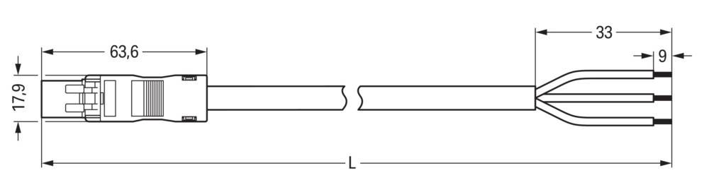 Diagramm mit zwei parallelen Linien mit offenen Enden, in der Mitte unten mit 