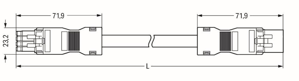 Wago konfektionierte Verbindungsleitung;Eca;Buchse Stecker;hellgrün - 891-8994/005-305 - 1 Stück