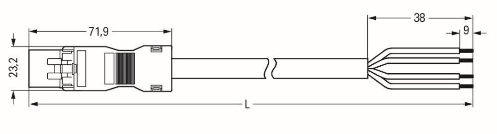 Wago konfektionierte Anschlussleitung;Eca;Stecker/offenes Ende;hellgrün - 891-8994/205-205 - 1 Stück