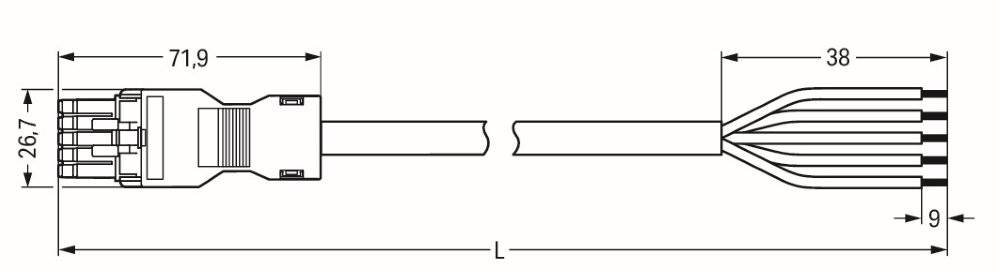 Wago konfektionierte Anschlussleitung;Eca;Buchse/offenes Ende;grau - 891-8995/105-803 - 1 Stück