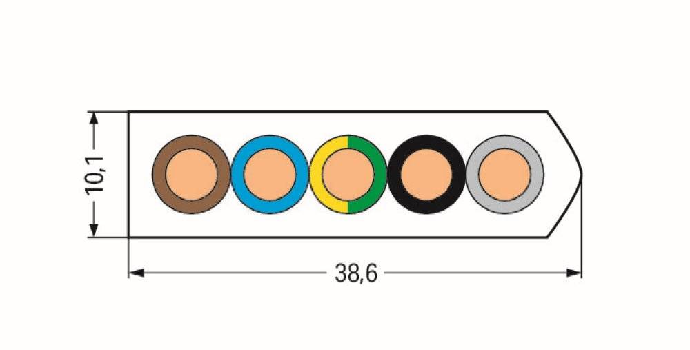 Wago Flachleitung;B2ca;5G10 mm²;lichtgrau - 897-1052 - 1 Stück