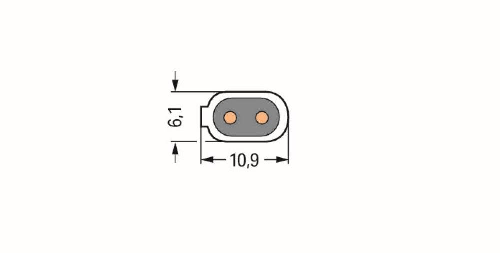 Wago Flachleitung;Dca;2 x 1,5 mm²;lichtgrau - 897-122 - 1 Stück