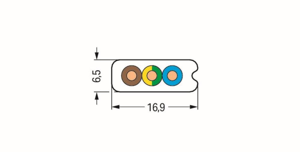 Wago konfektionierte Flachleitung;B2ca;3G2,5 mm²;lichtgrau - 897-232 - 1 Stück