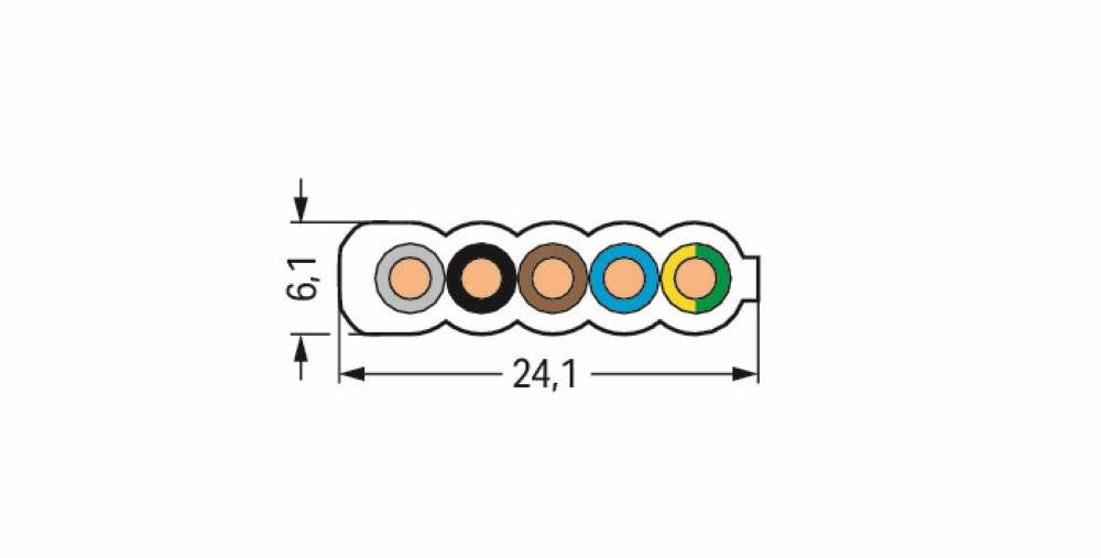 Wago Flachleitung;Cca;5G2,5 mm² + 2 x 1,5 mm²;violett - 897-262 - 1 Stück