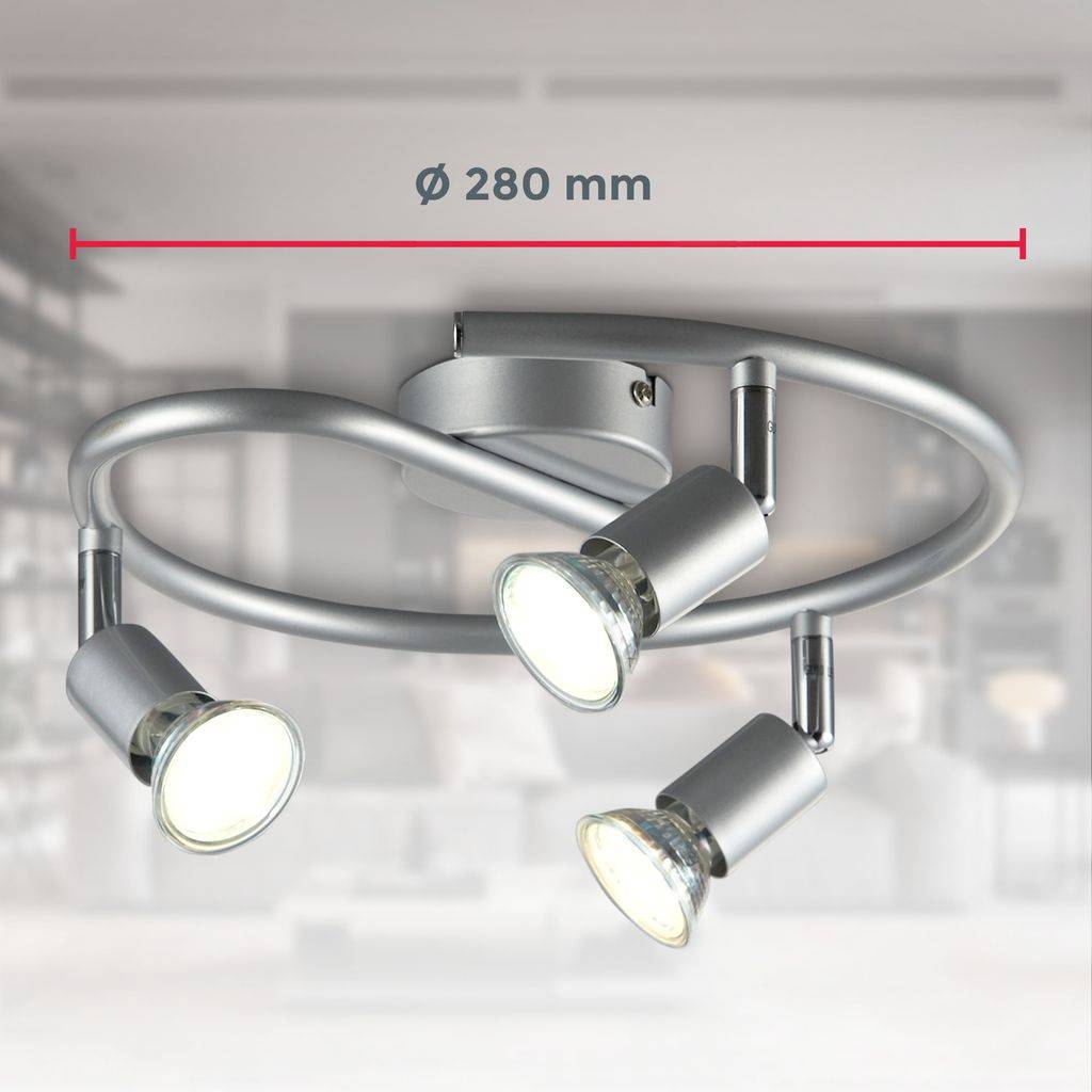 LED Deckenlampe Wohnzimmer schwenkbar GU10 Metall Decken-Spot Leuchte 3-flammig