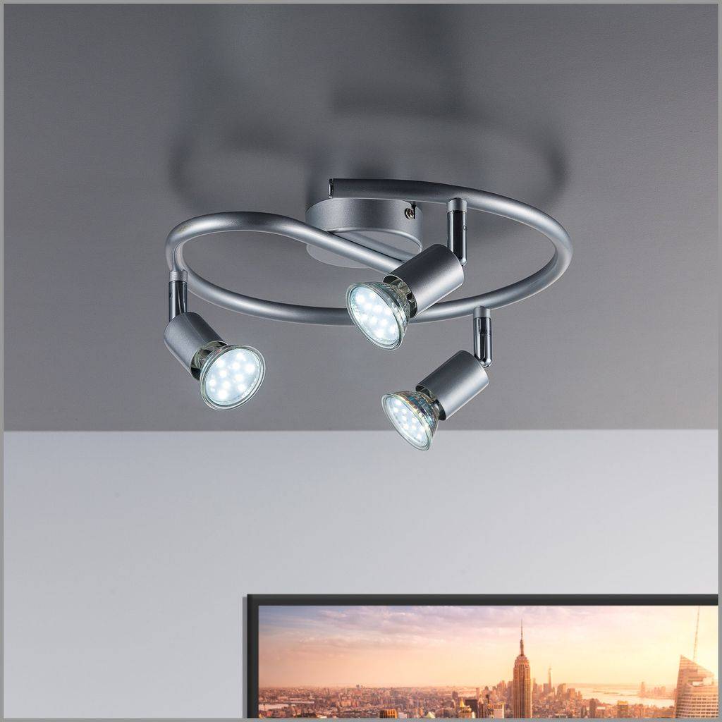 LED Deckenlampe Wohnzimmer schwenkbar GU10 Metall Decken-Spot Leuchte 3-flammig