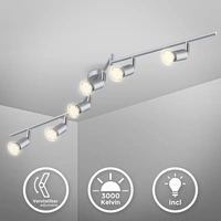 LED Deckenlampe Wohnzimmer schwenkbar GU10 Metall Decken-Spot Leuchte 6-flammig LED Deckenlampe Wohnzimmer schwenkbar GU10 Metall Decken-Spot Leuchte 6-flammig