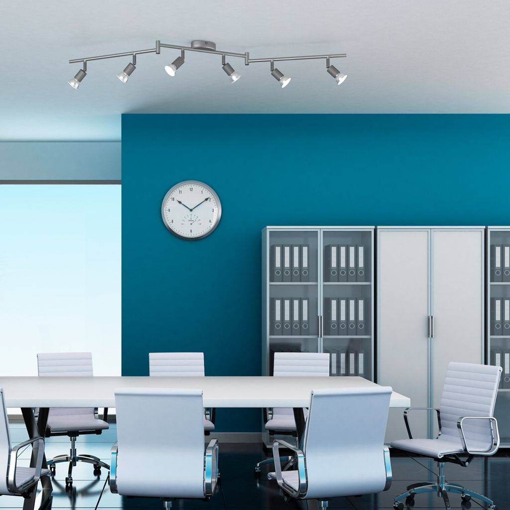 LED Deckenlampe Wohnzimmer schwenkbar GU10 Metall Decken-Spot Leuchte 6-flammig