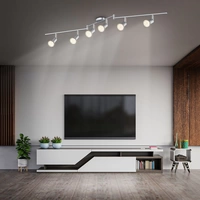 LED Deckenlampe Wohnzimmer schwenkbar GU10 Metall Decken-Spot Leuchte 6-flammig LED Deckenlampe Wohnzimmer schwenkbar GU10 Metall Decken-Spot Leuchte 6-flammig