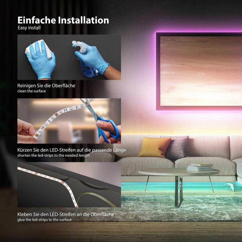 5m LED Band Streifen RGB Stripe Licht-Leiste 5050 SMD Lichtschlauch +Farbwechsel