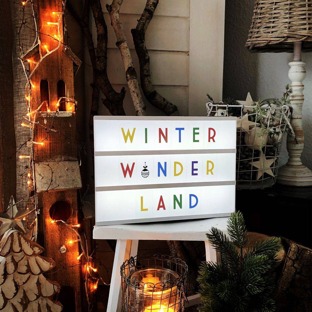 B.K.Licht Lightbox LED Leuchtkasten A4 Bunt USB Buchstaben Emojis Lichtbox Letterbox Deko