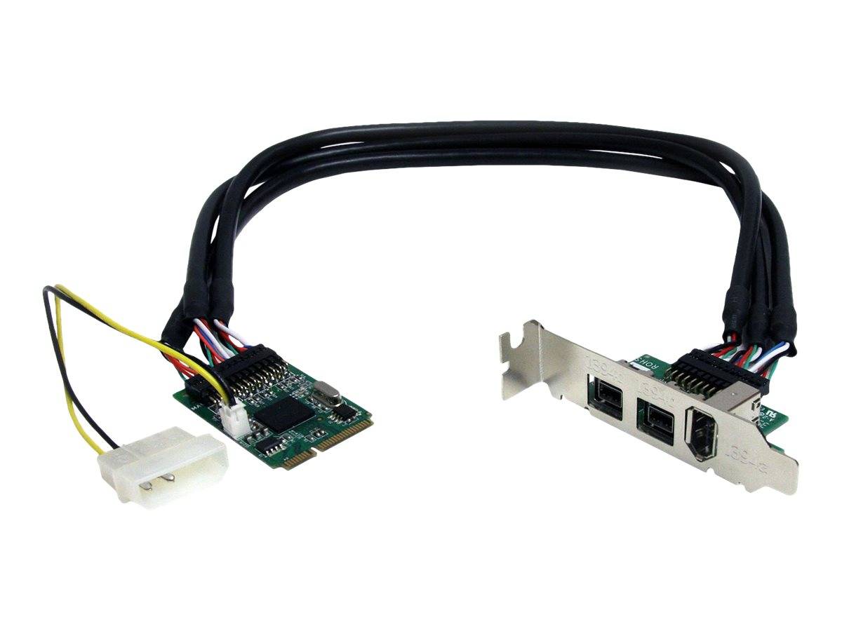 PCIe-Verlängerungskabel mit zwei Leiterplatten: ein kleiner Adapter und eine Metallhalterung mit drei Anschlüssen, verbunden durch schwarze Kabel.