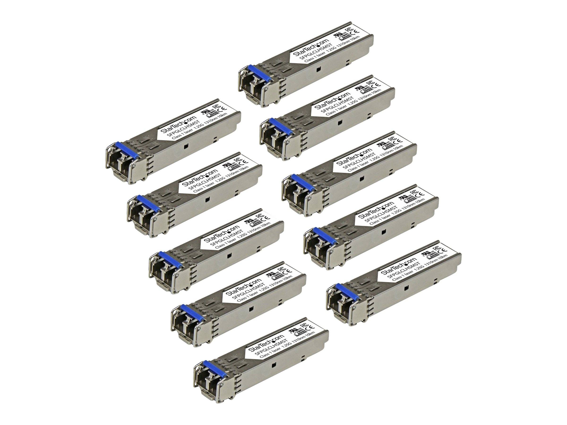 StarTech.com Gigabit LWL SFP Transceiver Modul - Cisco GLC-LH-SM kompatibel - SM/MM LC - 550m - Mini GBIC 10er Pack - 1000Base-LX/LH - SFP