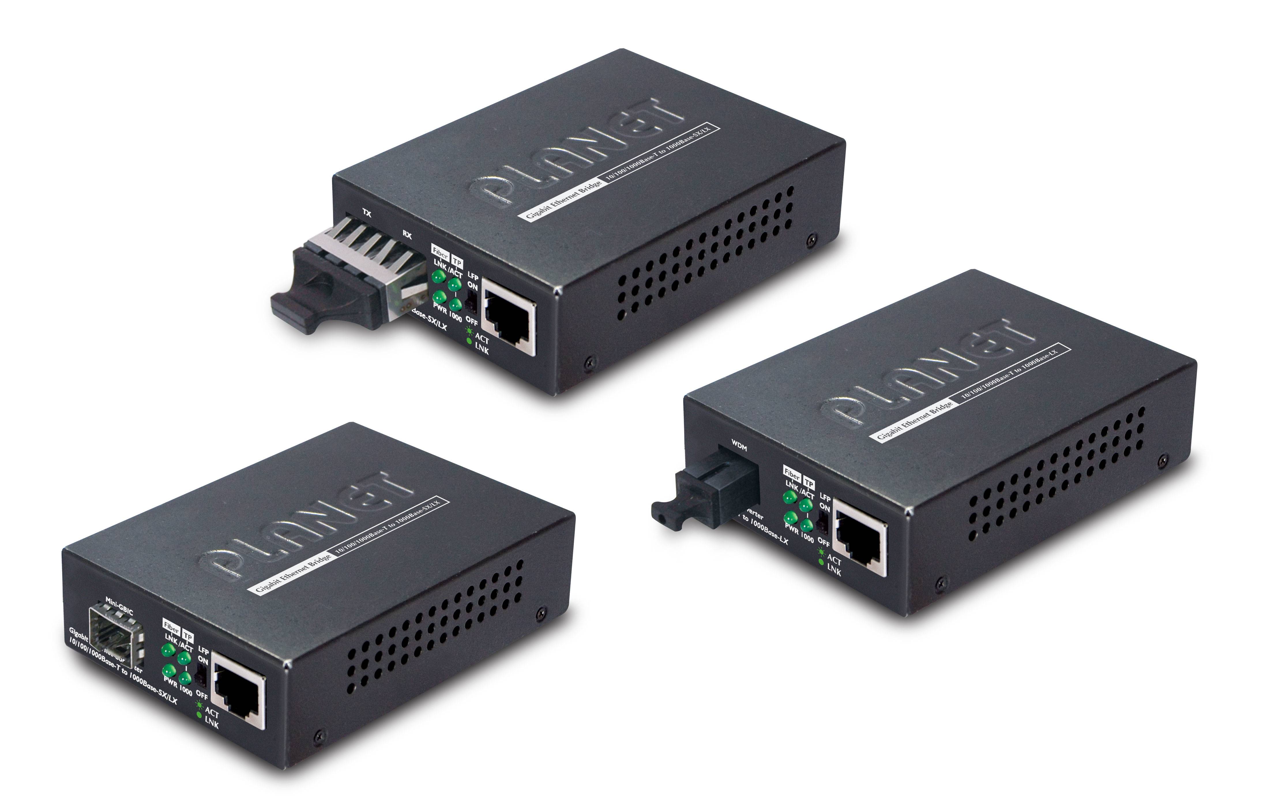 PLANET GT-805A - Medienkonverter - GigE - 10Base-T, 1000Base-LX, 1000Base-SX, 100Base-TX, 1000Base-T - RJ-45 / SFP (mini-GBIC)