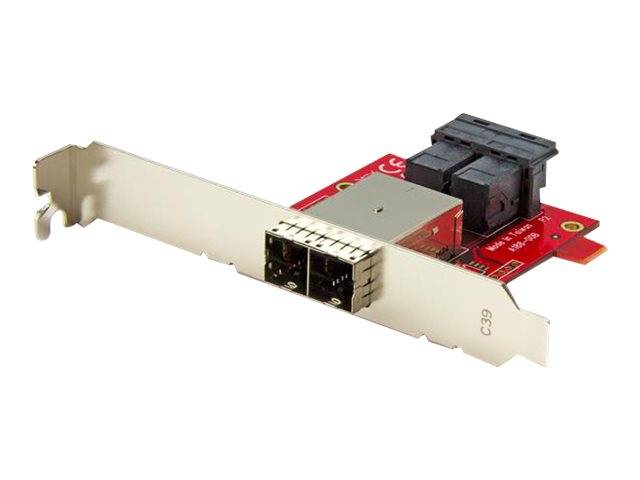 StarTech.com Mini-SAS Adapter - Dual SFF-8643 auf SFF-8644 - Voll und Low-Profile Slotblech - 12Gbit/s - SAS-Blende inte