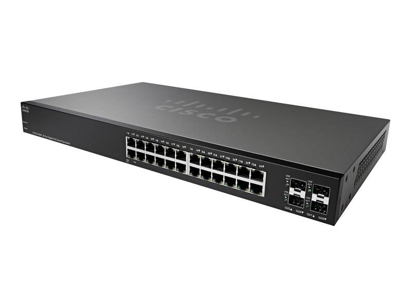 Cisco 220 Series SG220-28MP - Switch - managed - 24 x 10/100/1000 + 4 x Gigabit SFP - Desktop, an Rack montierbar - PoE (375 W)