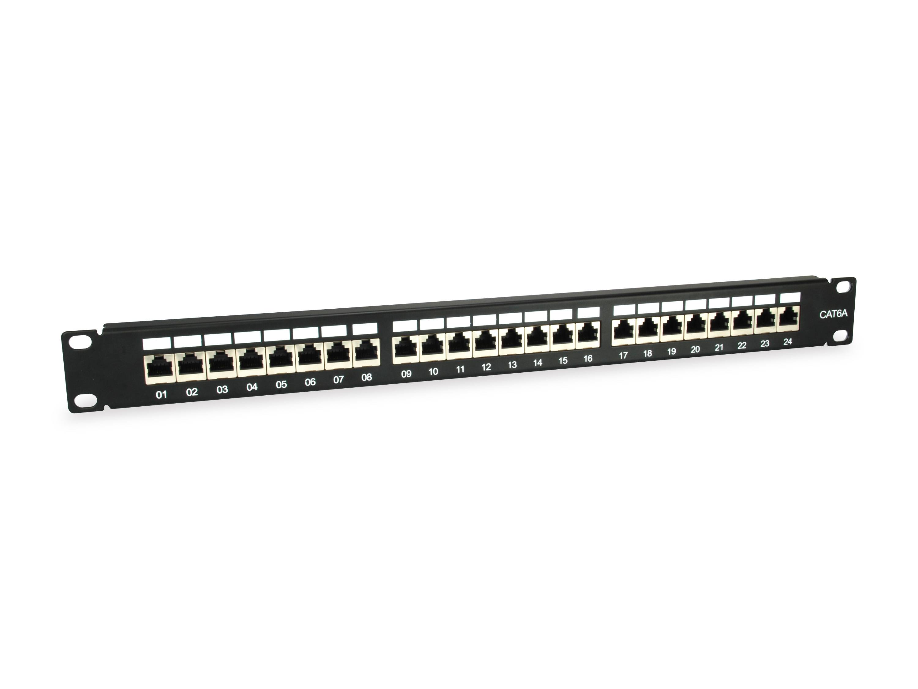 equip Pro - Patch Panel - RJ-45 X 24 - Schwarz - 1U - 48.3 cm (19")