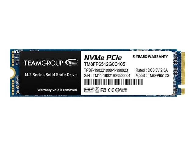 Team Group MP33 - 512 GB SSD - intern - M.2 2280 - PCI Express 3.0 x4 (NVMe)