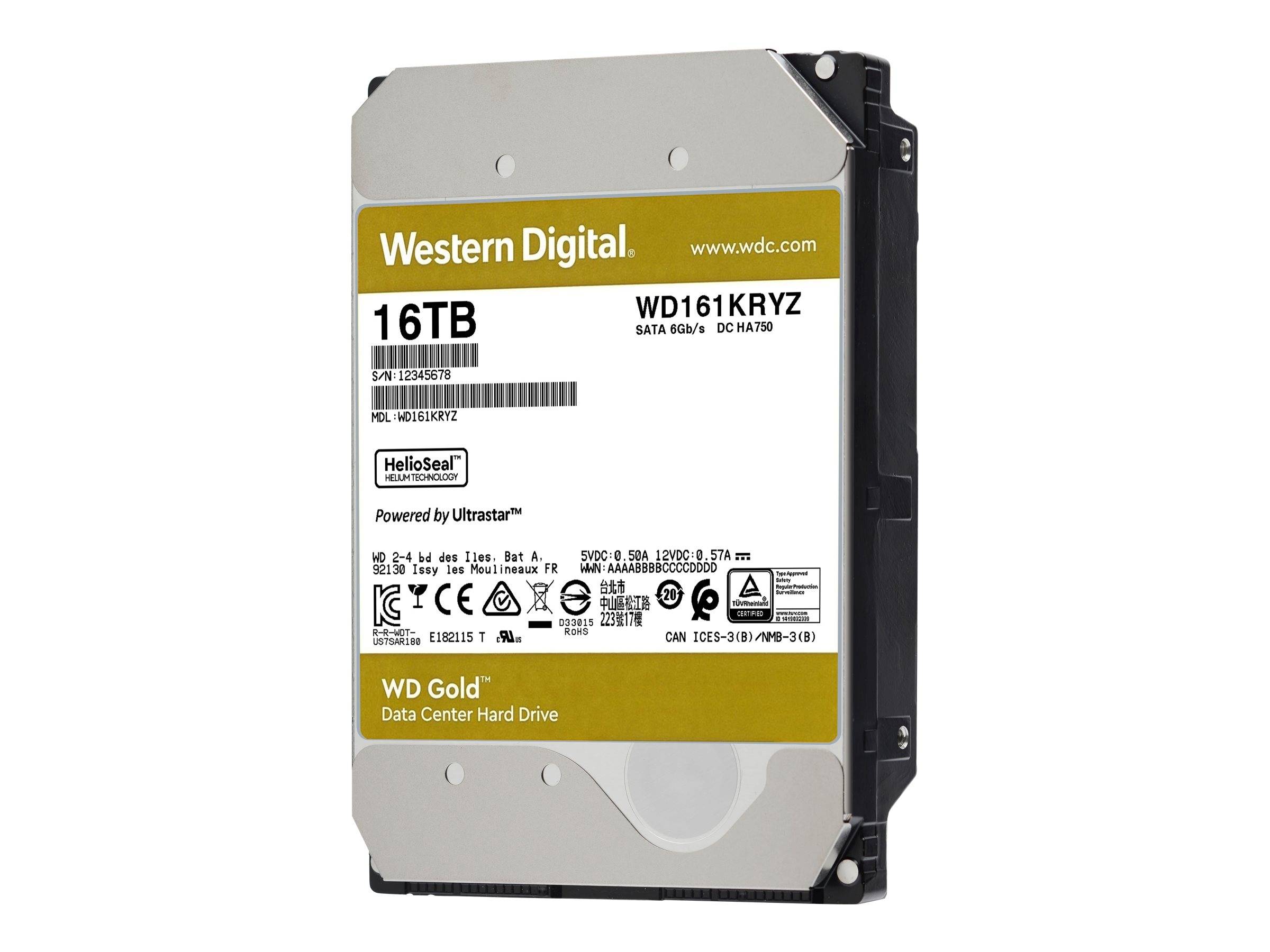 WD Gold WD161KRYZ - Festplatte - 16 TB - intern - 3.5"" (8.9 cm)