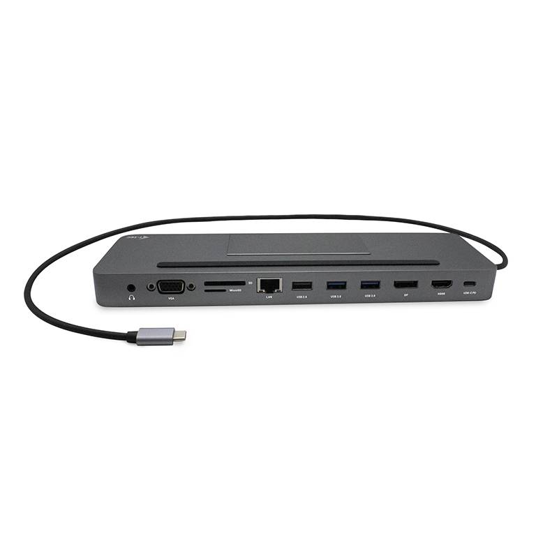 i-Tec USB-C Metal Ergonomic 4K 3x Display Docking Station + Power Delivery