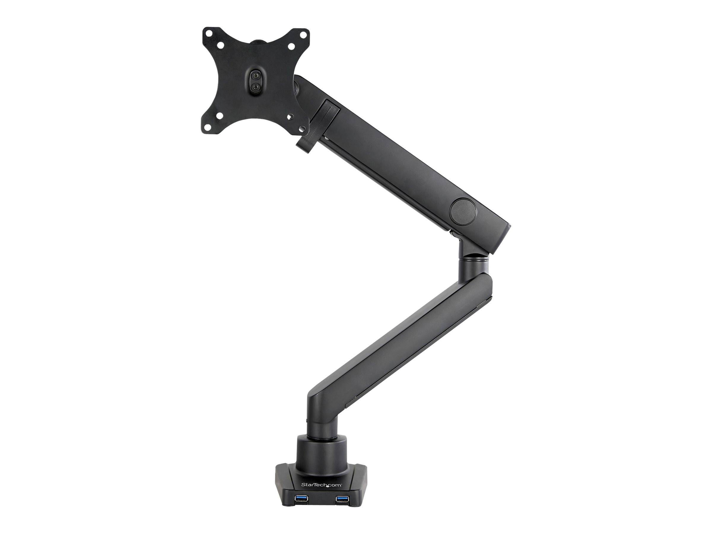 StarTech.com Desk Mount Monitor Arm with 2x USB 3.0 ports, Slim Full Motion Adjustable Single Monitor VESA Mount up to 1