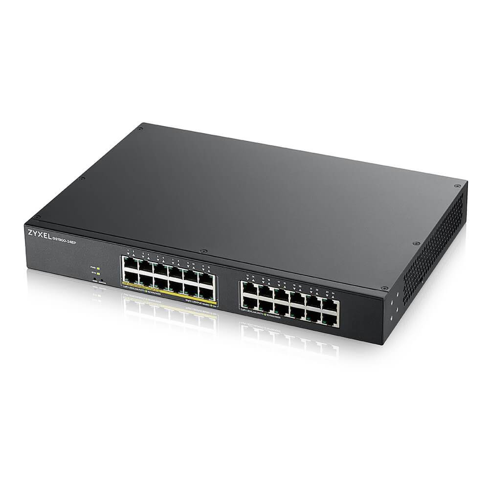 Switch 24x GE GS1900-24EP 12x PoE+ Ports.130W Managed
