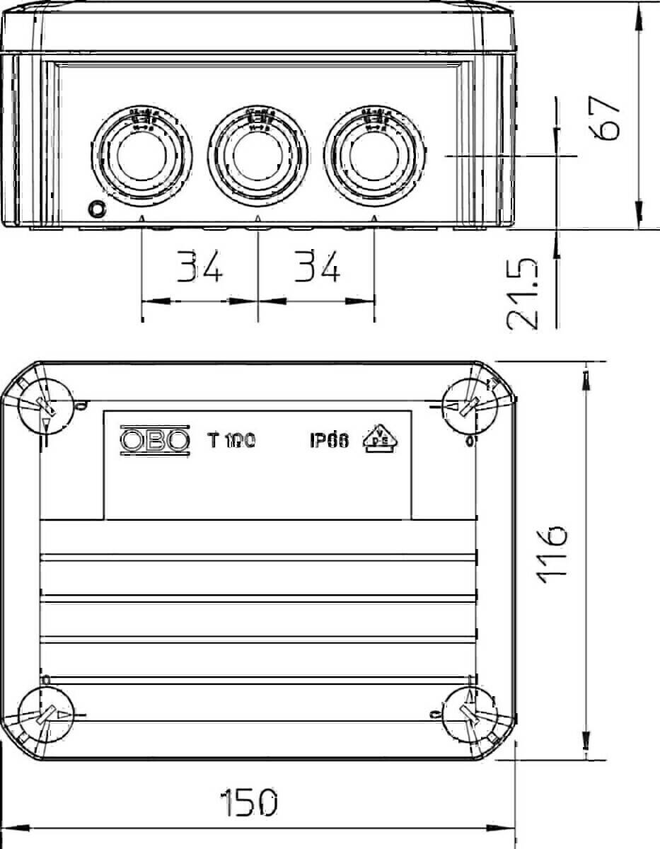 OBO Bettermann Kabelabzweigkasten T 100