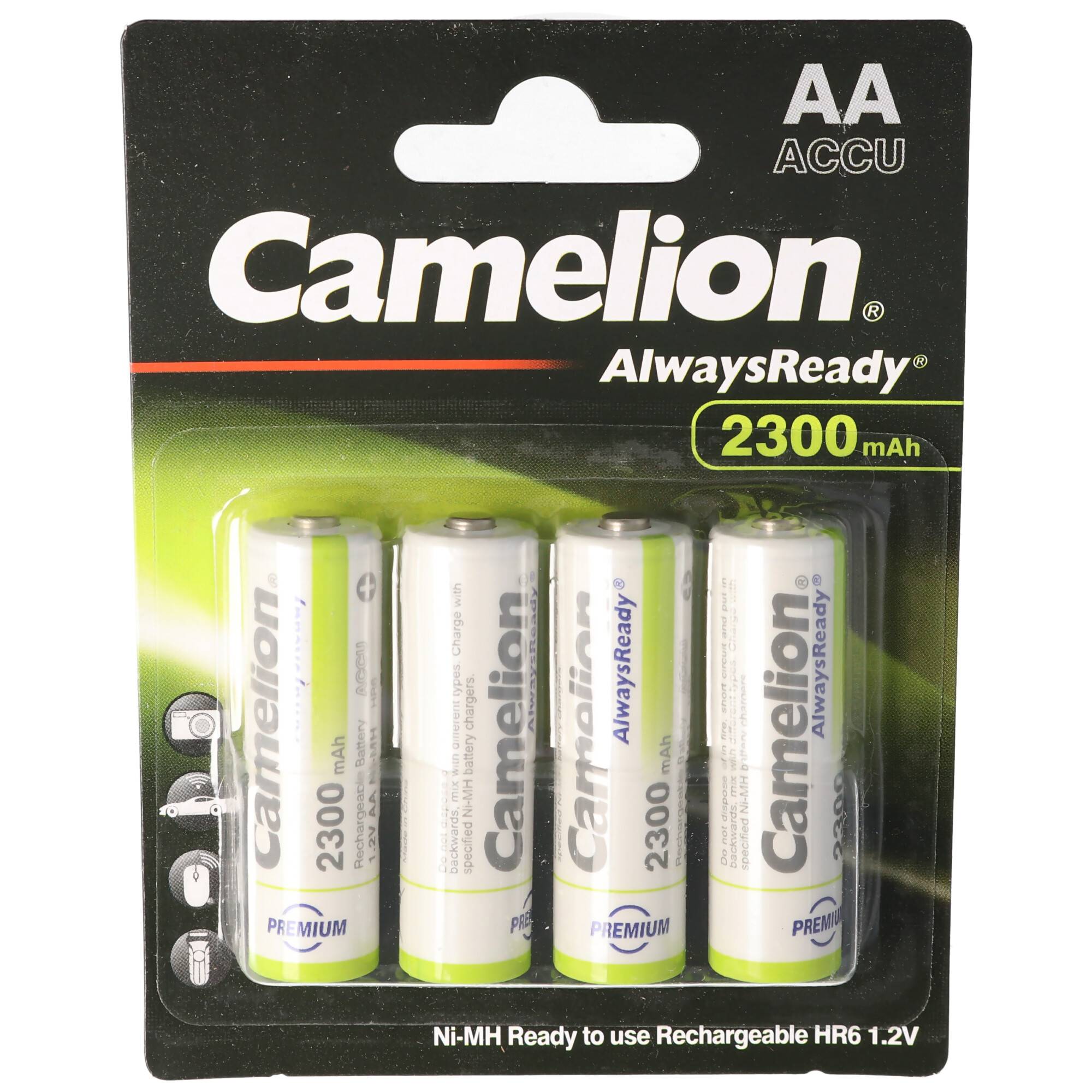 AA, Mignon LR6, HR6, NiMH Akku mit bis zu 2300mAh in 4er Blisterverpackung, Always Ready mit geringer Selbstentladung, R