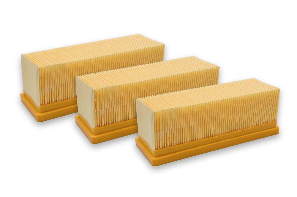 3x Staubsaugerfilter für Staubsauger wie Kärcher 6.414-498.0 , Flachfalten-Filter
