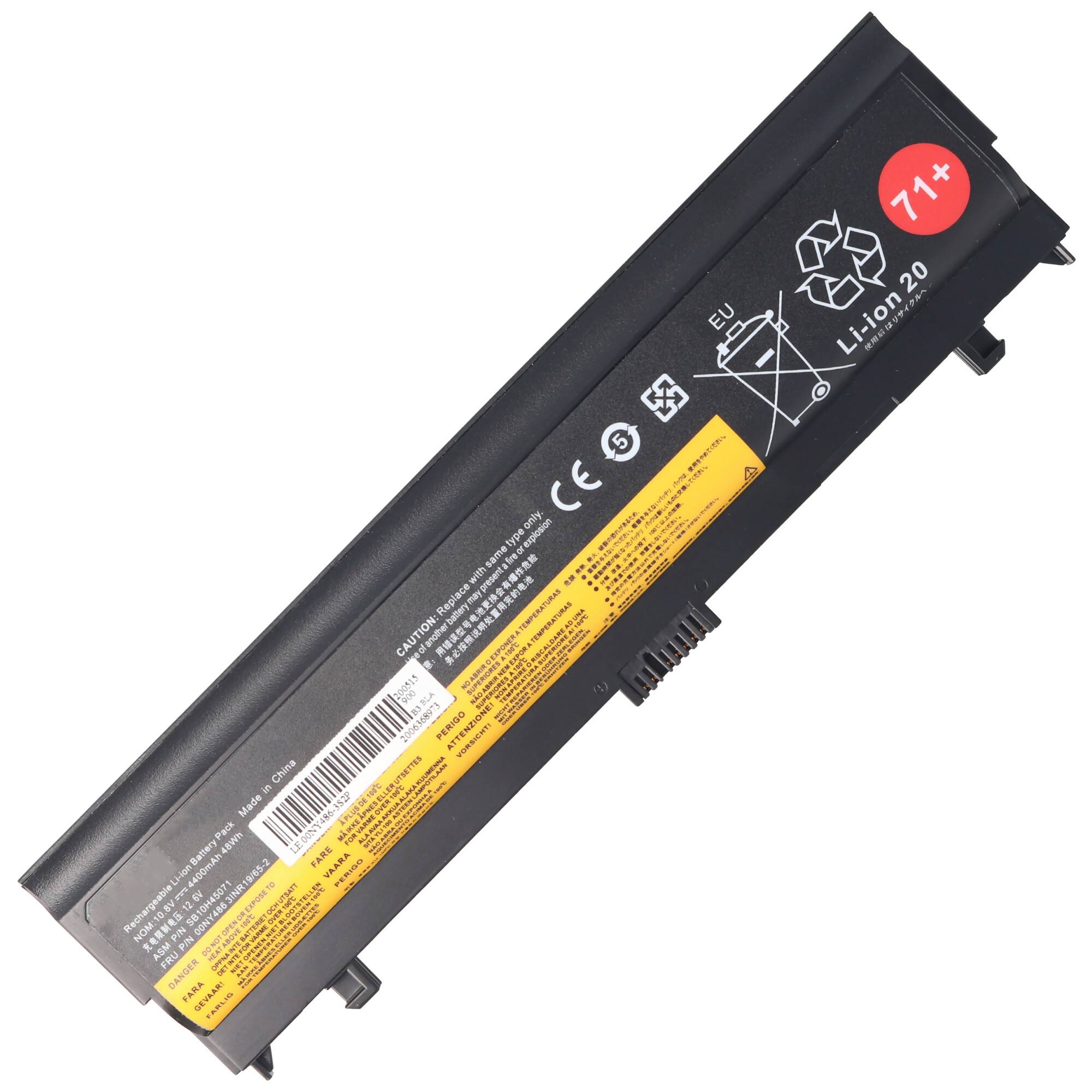 Akku passend für Lenovo Thinkpad L560, L570, 00NY488, 00NY489, SB10H45073, FRU00NY489, 10,8V 4400mAh
