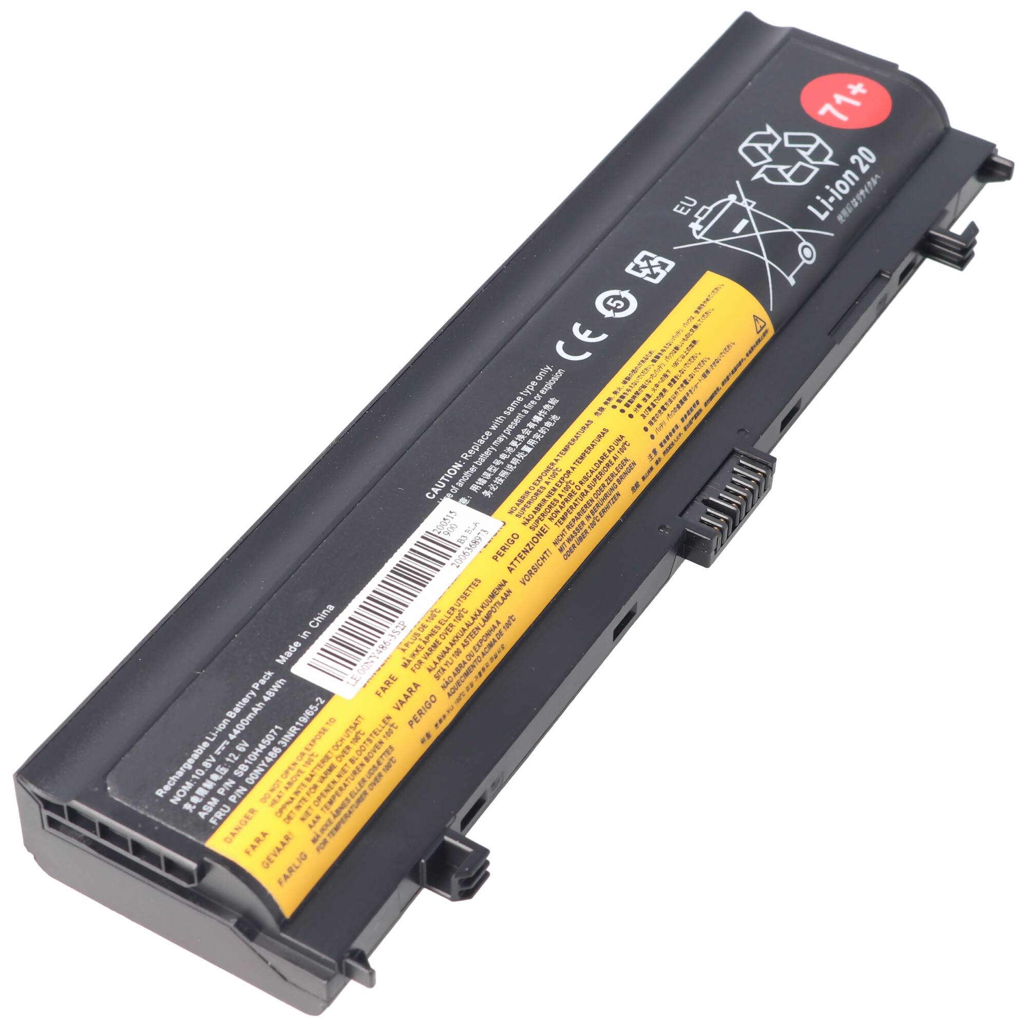 Akku passend für Lenovo Thinkpad L560, L570, 00NY488, 00NY489, SB10H45073, FRU00NY489, 10,8V 4400mAh