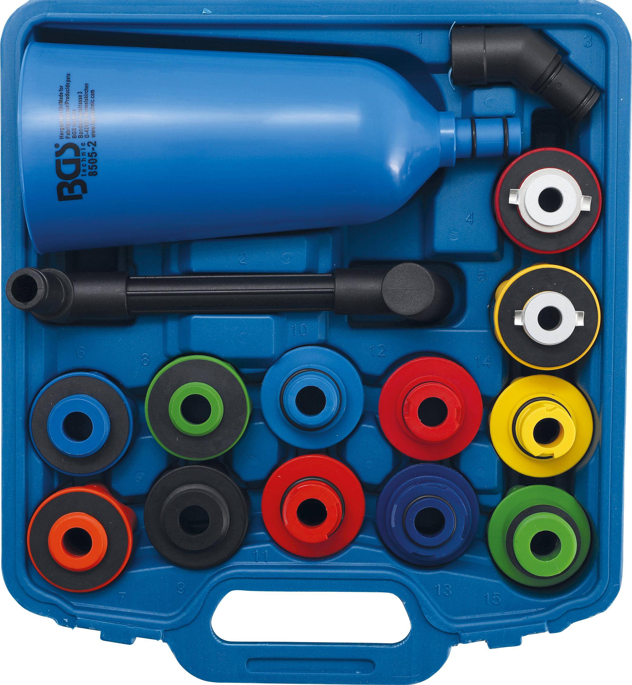 BGS technic Öl-Einfülltrichter-Satz | Kunststoffausführung | 15-tlg.