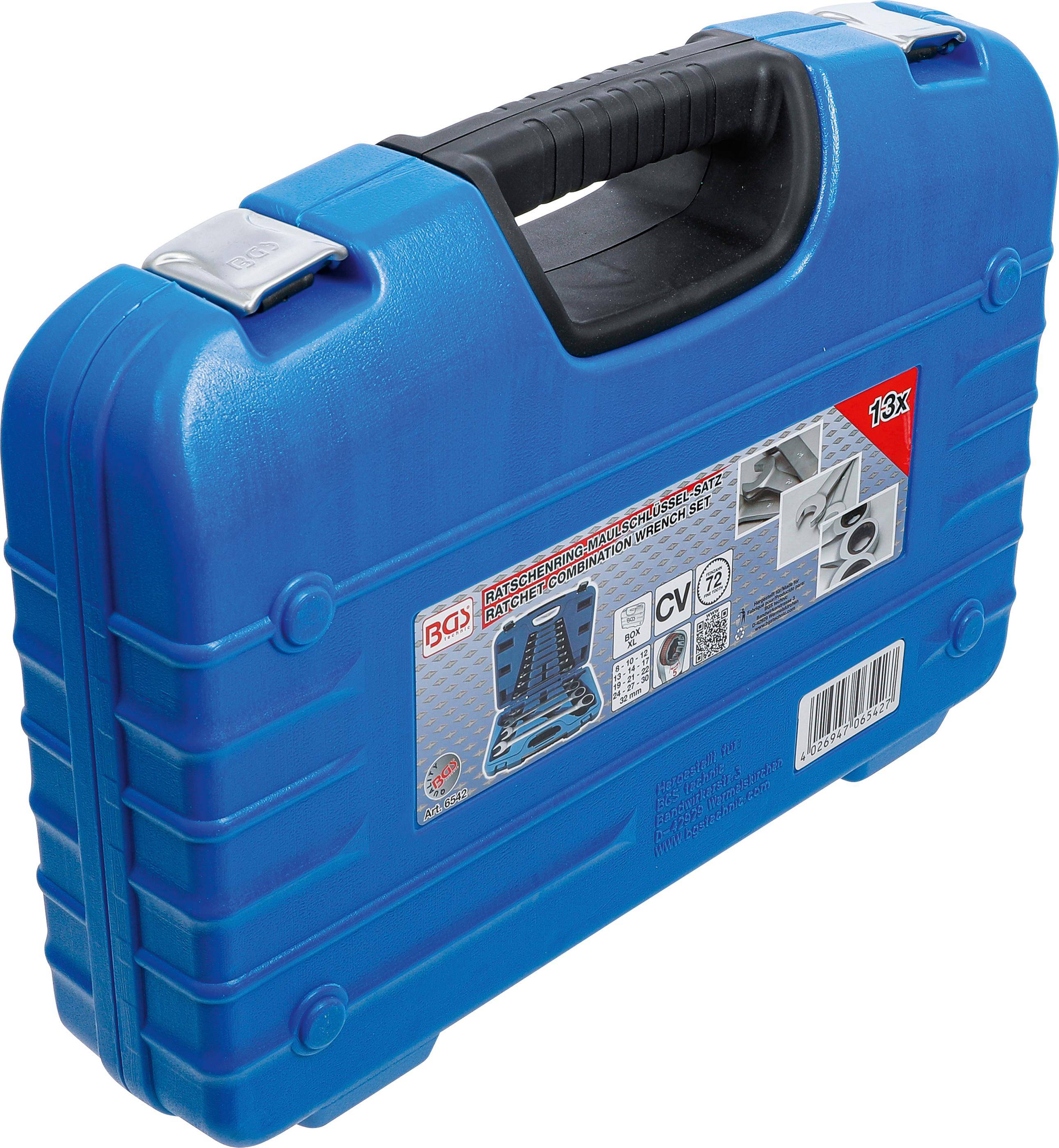 BGS Ratschenring-Maulschlüssel-Satz | SW 8 - 32 mm | 13-tlg.