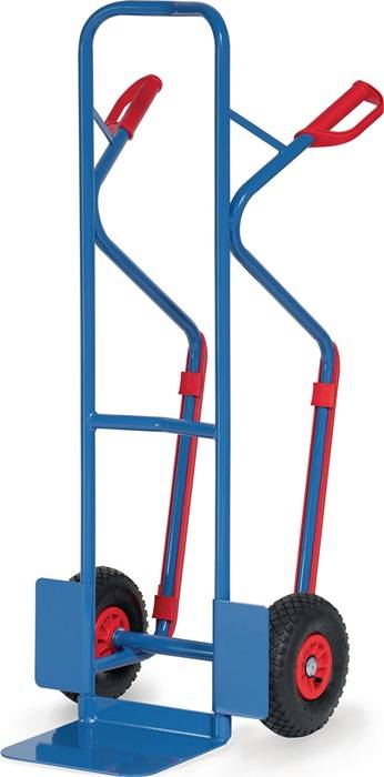 Stapelkarre H.1300mm Schaufel-L250xB320mm Luft-Bereifung Trgf.300kg blau FETRA