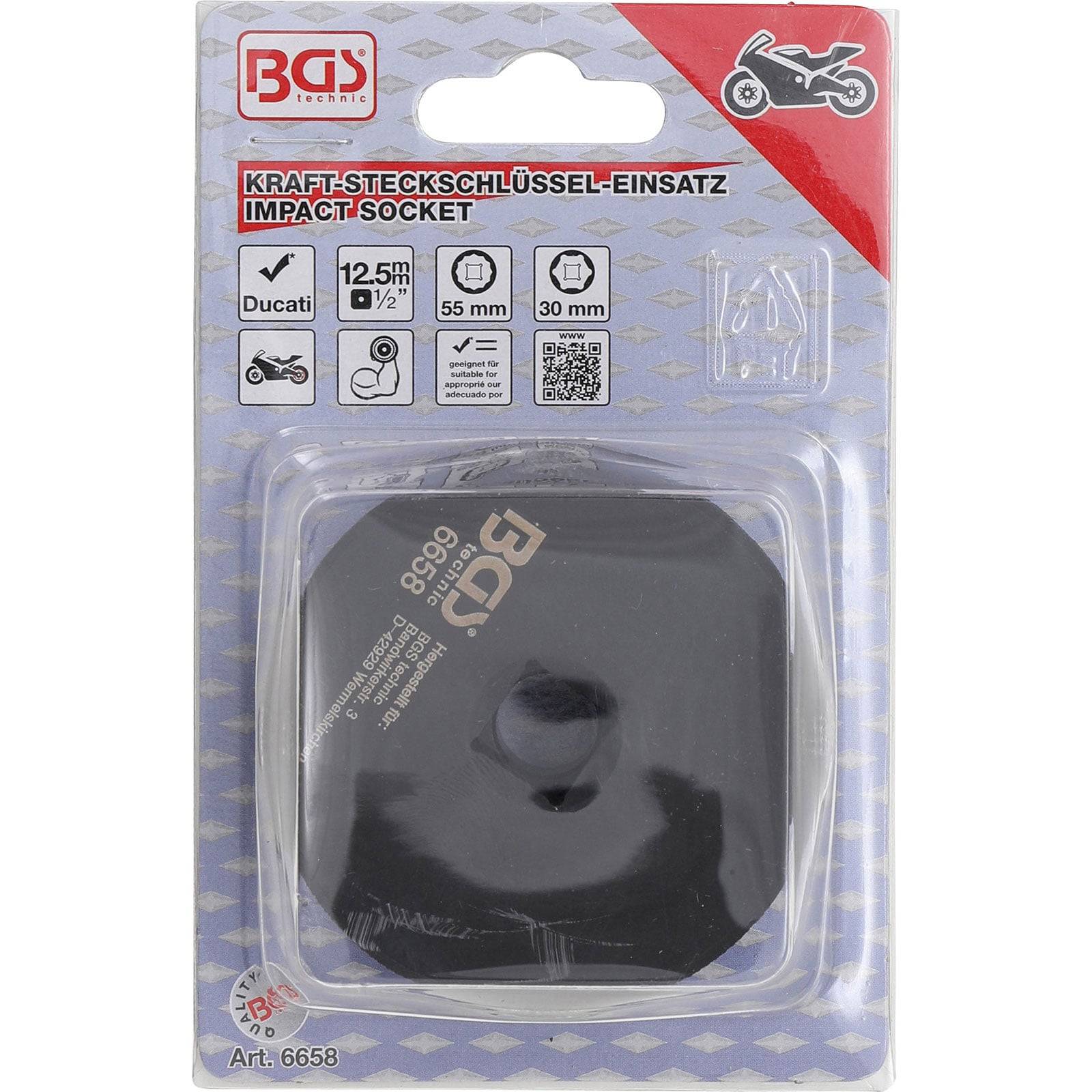 BGS 6658 Schlagschrauber-Einsatz für Ducati, 12,5 mm, 55 mm Größe, 30 mm Tiefe