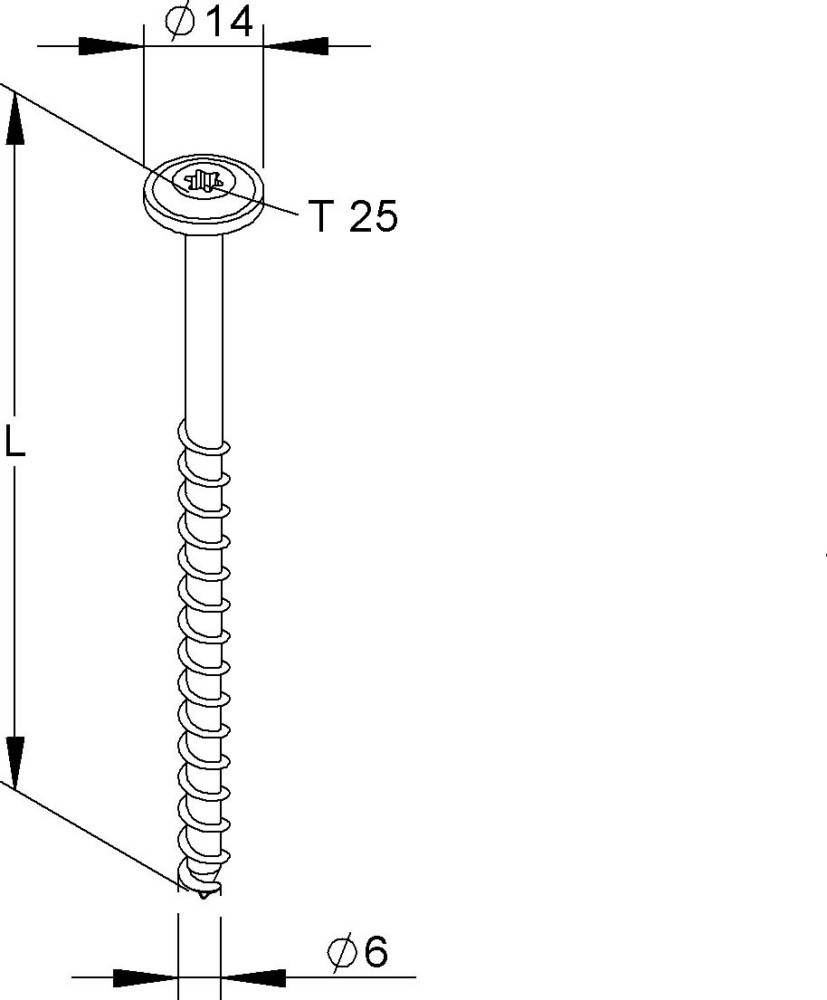 Niedax Holzschraube NHS 6X60/TK-T30 V