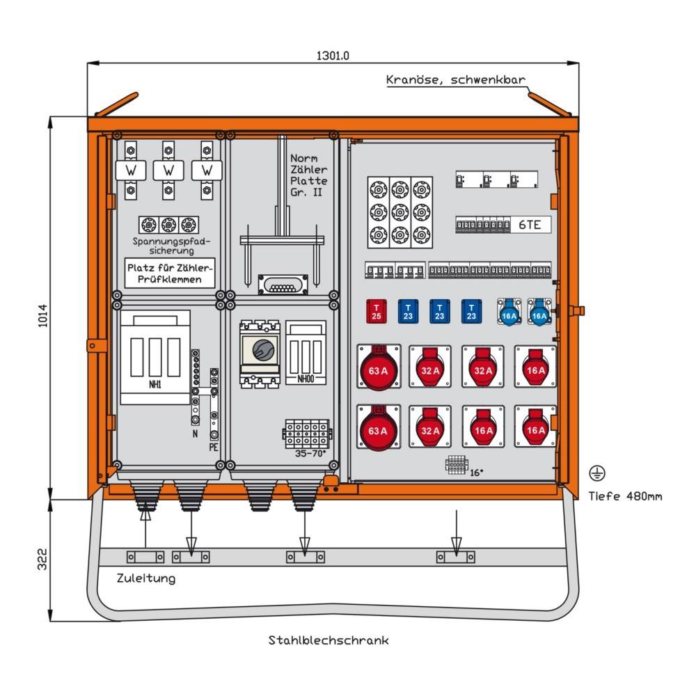 Walther Werke Anschlussverteilerschrank DEM160-W