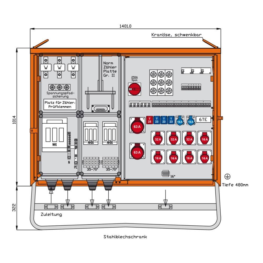 Walther Werke Anschlussverteilerschrank DEM250-W