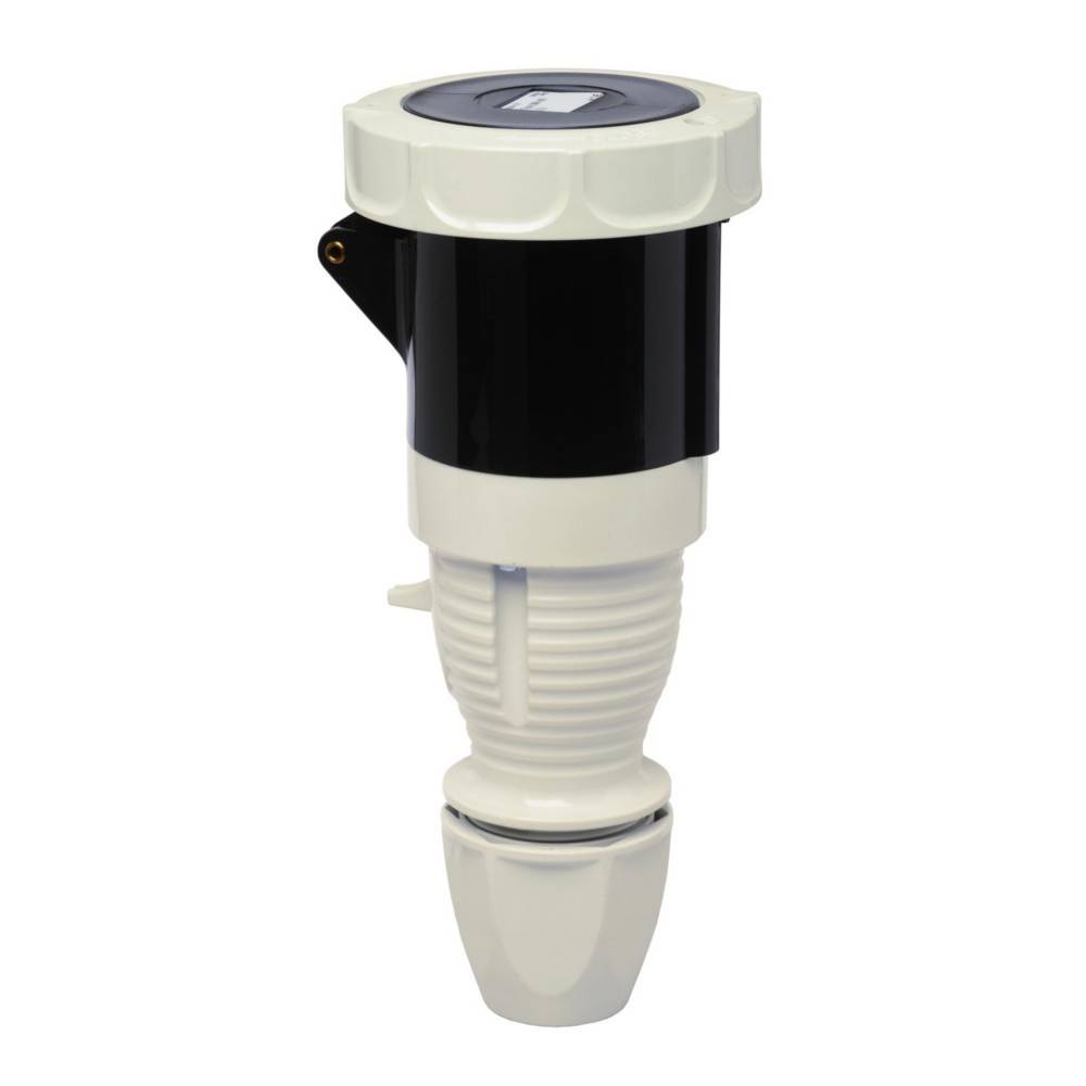 Ein weißes und schwarzes elektronisches Gerät mit zylindrischer Form, das auf der Oberseite mit einem Solarpanel ausgestattet ist und für den Einsatz im Freien konzipiert wurde.