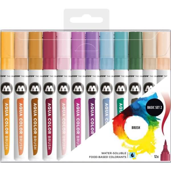 Aquarellstift Aqua Color Brush Basic Set 2 1-2 mm sortiert VE=12 Farben
