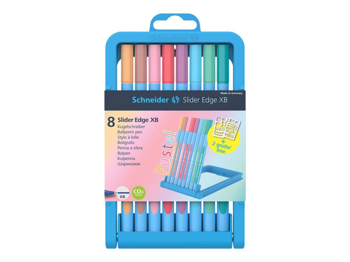 Schneider Schreibgeräte Schneider Slider Edge - Kugelschreiber - gemischte Farben - extrabreit (Packung mit 8)