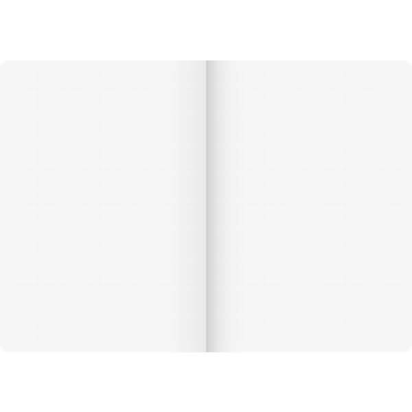 Leeres weißes offenes Buch oder Notizbuch mit schwacher Mittelbiegung, ohne sichtbaren Text oder Illustrationen.