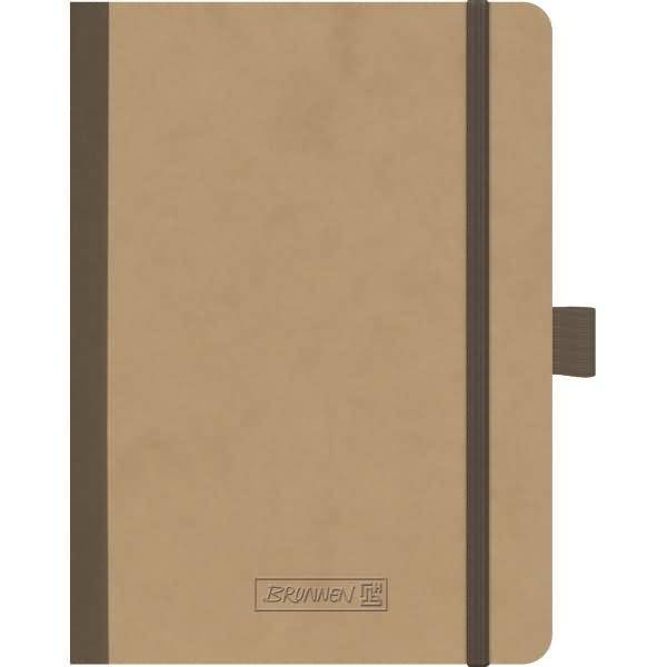 Kladde Fact!plus A6 kariert 96 Blatt 90g/qm Karton-Einband flexibel Gummizugverschluß braun